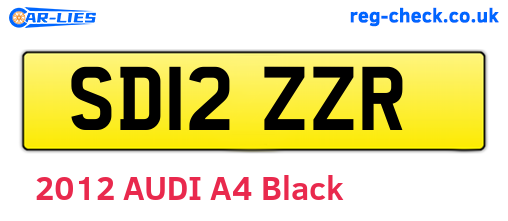 SD12ZZR are the vehicle registration plates.