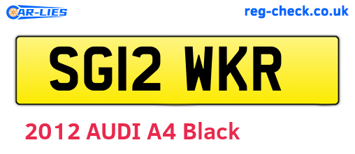 SG12WKR are the vehicle registration plates.