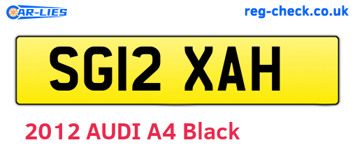 SG12XAH are the vehicle registration plates.