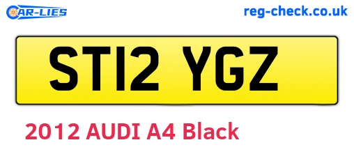 ST12YGZ are the vehicle registration plates.