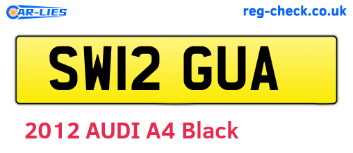 SW12GUA are the vehicle registration plates.