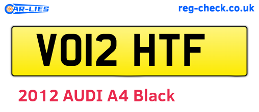 VO12HTF are the vehicle registration plates.