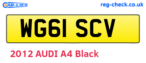 WG61SCV are the vehicle registration plates.