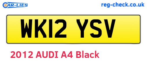WK12YSV are the vehicle registration plates.