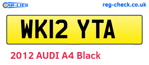 WK12YTA are the vehicle registration plates.