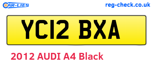 YC12BXA are the vehicle registration plates.