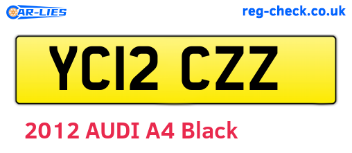 YC12CZZ are the vehicle registration plates.