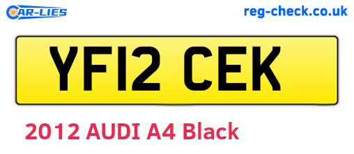 YF12CEK are the vehicle registration plates.