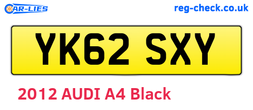 YK62SXY are the vehicle registration plates.