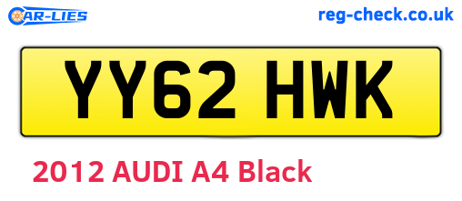 YY62HWK are the vehicle registration plates.