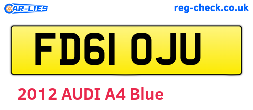 FD61OJU are the vehicle registration plates.
