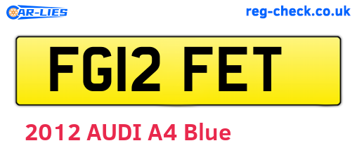 FG12FET are the vehicle registration plates.