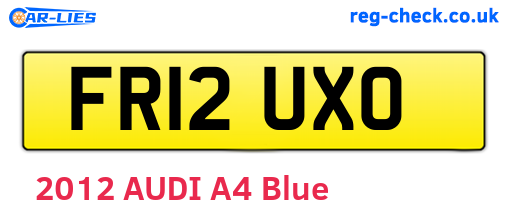 FR12UXO are the vehicle registration plates.