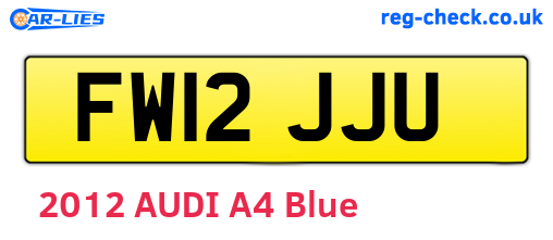FW12JJU are the vehicle registration plates.