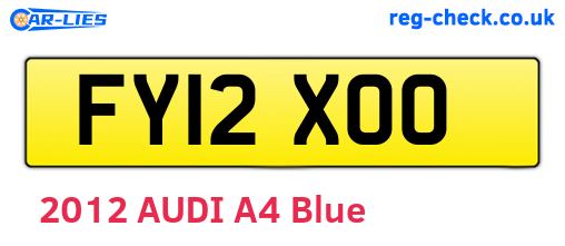 FY12XOO are the vehicle registration plates.
