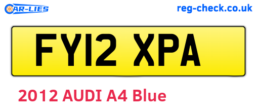 FY12XPA are the vehicle registration plates.