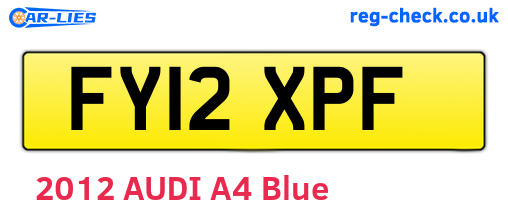 FY12XPF are the vehicle registration plates.