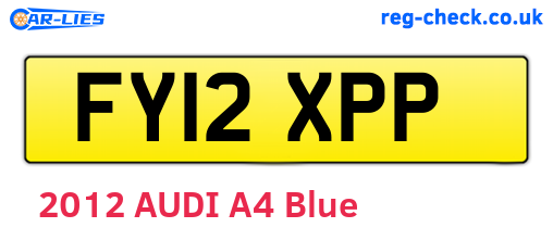 FY12XPP are the vehicle registration plates.
