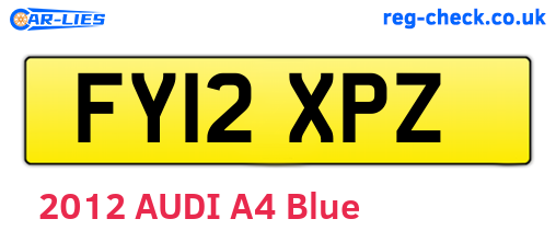 FY12XPZ are the vehicle registration plates.
