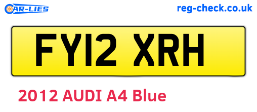 FY12XRH are the vehicle registration plates.