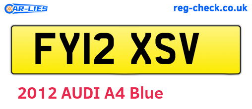 FY12XSV are the vehicle registration plates.