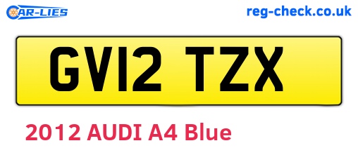 GV12TZX are the vehicle registration plates.
