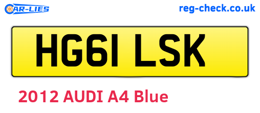 HG61LSK are the vehicle registration plates.