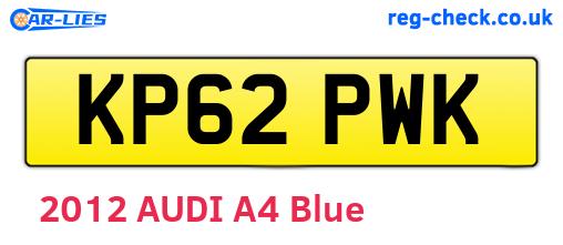 KP62PWK are the vehicle registration plates.
