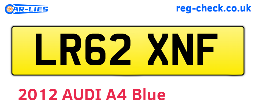 LR62XNF are the vehicle registration plates.
