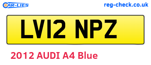 LV12NPZ are the vehicle registration plates.