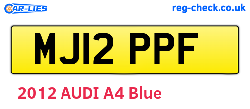 MJ12PPF are the vehicle registration plates.