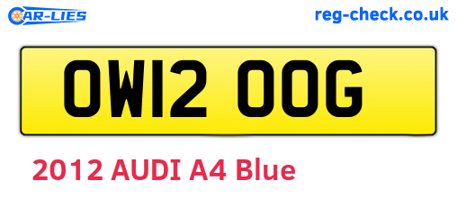OW12OOG are the vehicle registration plates.