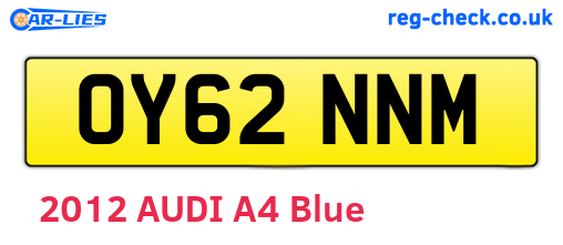 OY62NNM are the vehicle registration plates.