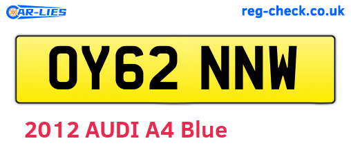 OY62NNW are the vehicle registration plates.