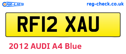 RF12XAU are the vehicle registration plates.
