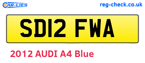 SD12FWA are the vehicle registration plates.