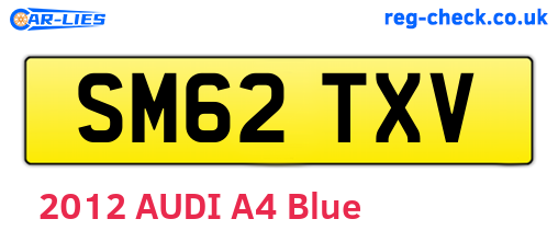 SM62TXV are the vehicle registration plates.