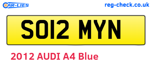 SO12MYN are the vehicle registration plates.