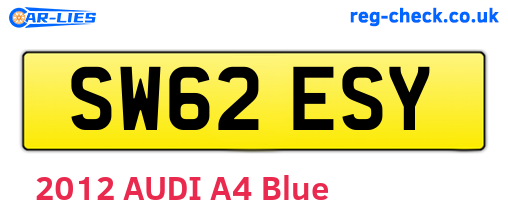 SW62ESY are the vehicle registration plates.