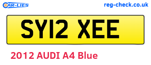 SY12XEE are the vehicle registration plates.