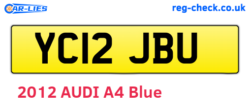 YC12JBU are the vehicle registration plates.
