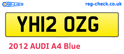 YH12OZG are the vehicle registration plates.