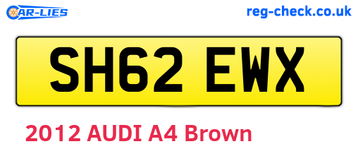 SH62EWX are the vehicle registration plates.