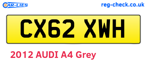 CX62XWH are the vehicle registration plates.