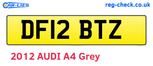 DF12BTZ are the vehicle registration plates.