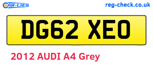 DG62XEO are the vehicle registration plates.