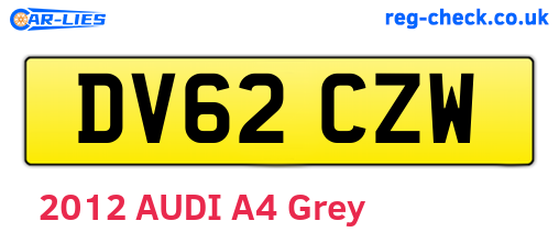 DV62CZW are the vehicle registration plates.