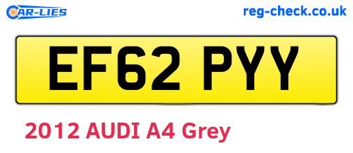 EF62PYY are the vehicle registration plates.
