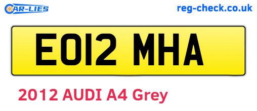 EO12MHA are the vehicle registration plates.