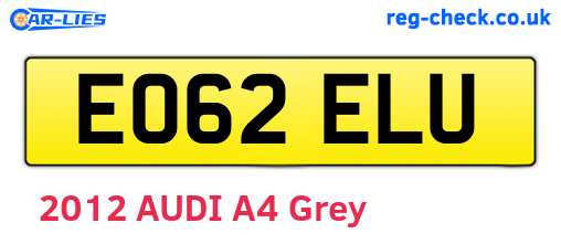 EO62ELU are the vehicle registration plates.